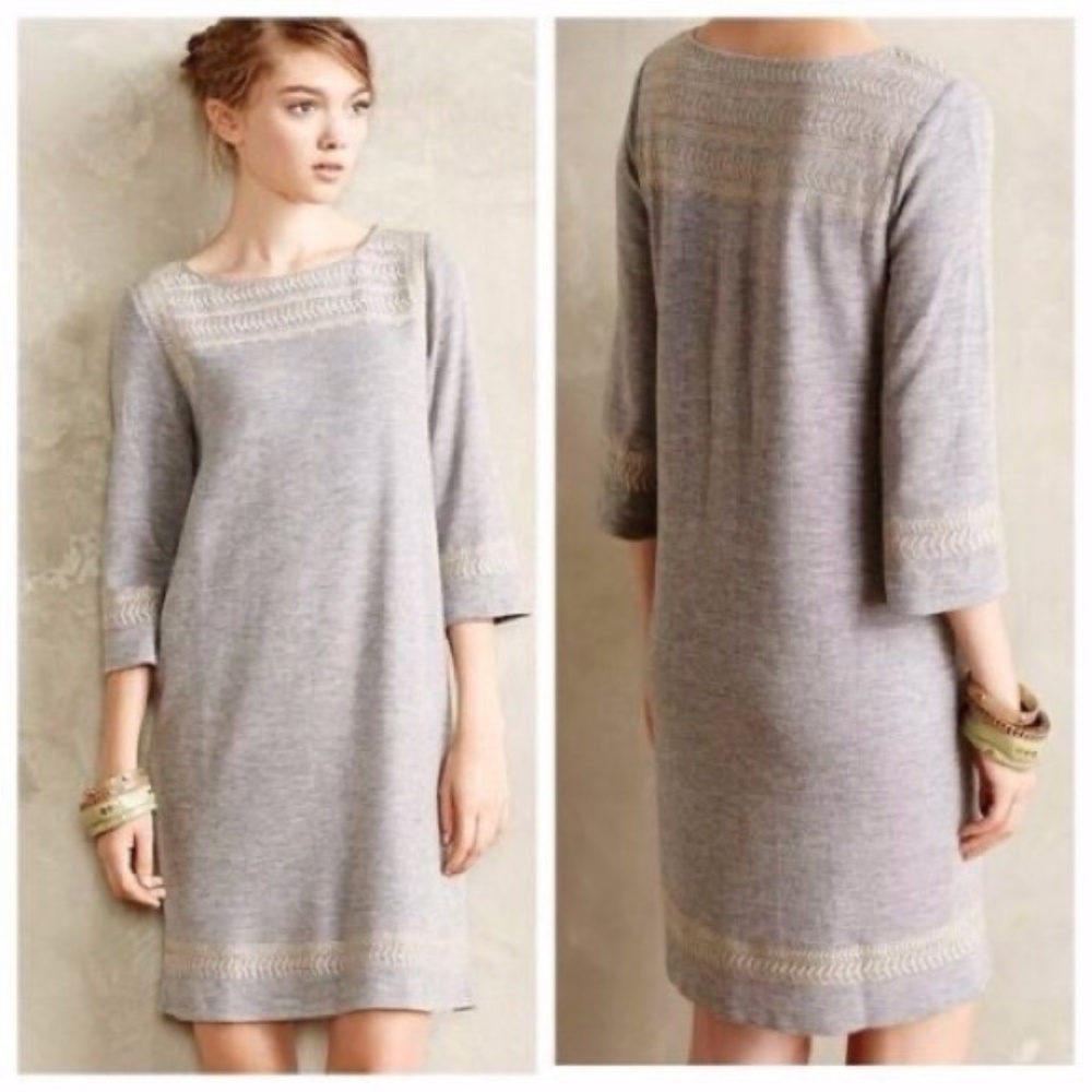 Anthropologie Edme & Esyllte Anstice Embroidered Sweater Dress M
